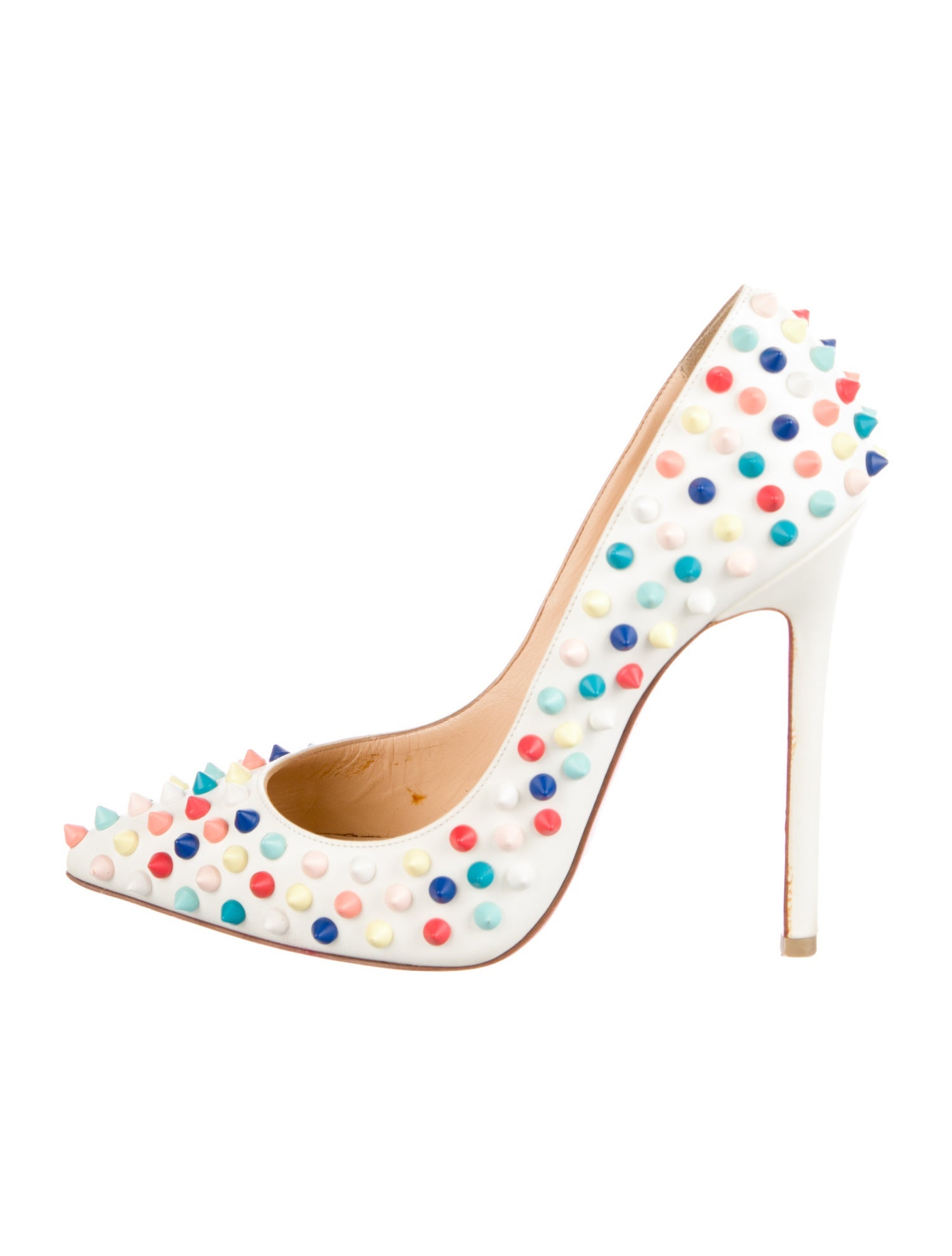 Christian Louboutin Spike Accents Leather Pumps
