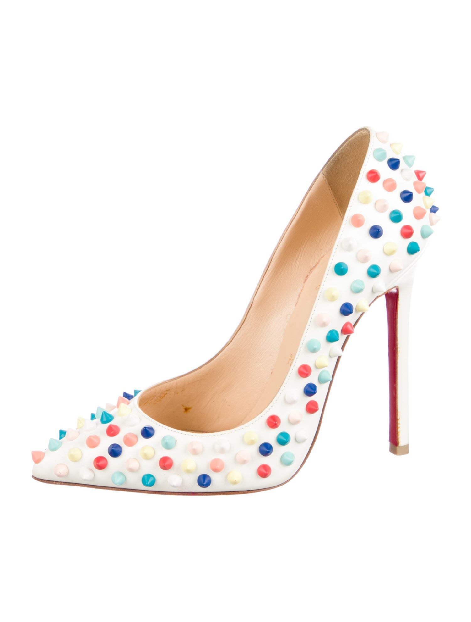 Christian Louboutin Spike Accents Leather Pumps