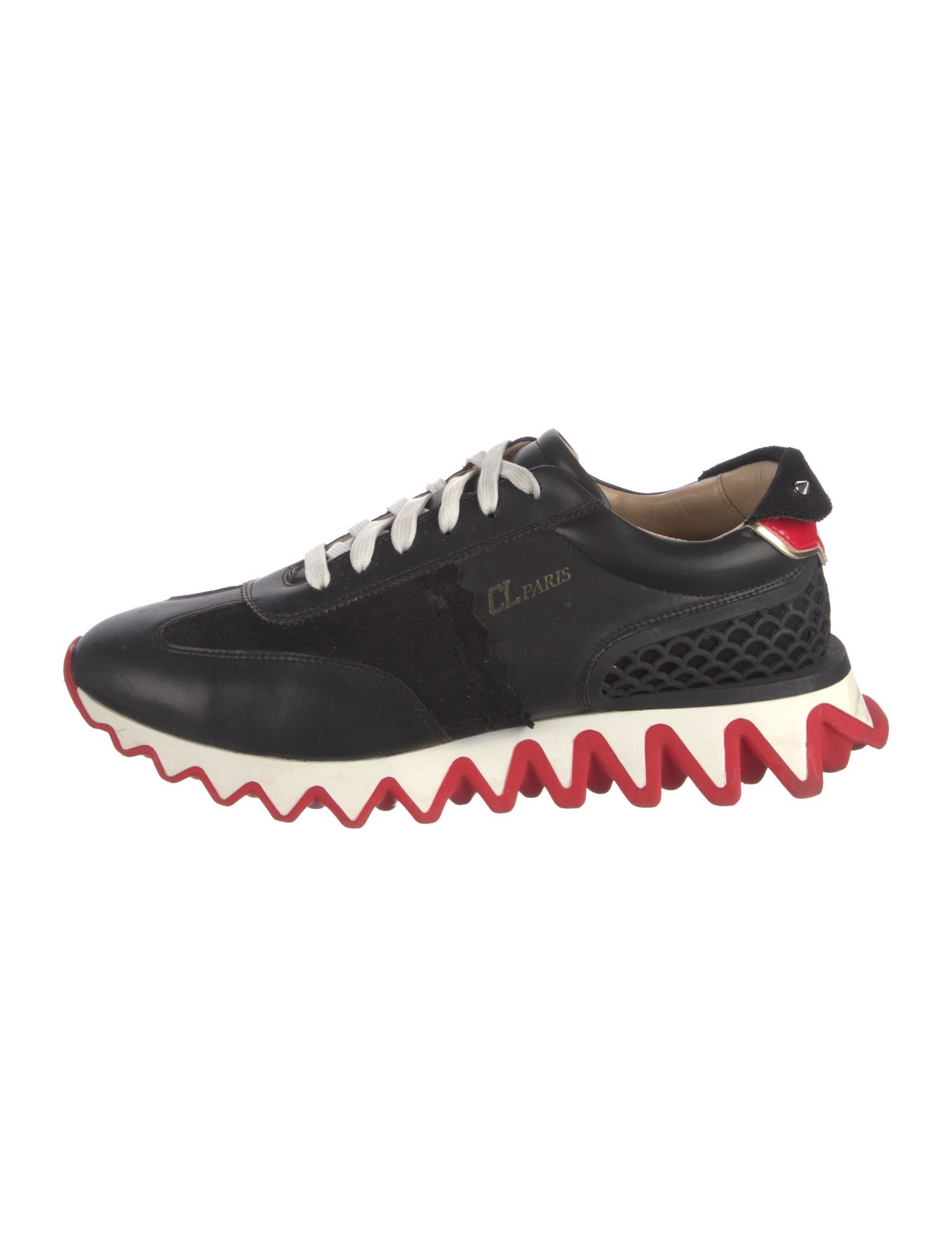 Christian Louboutin Spike Accents Leather Athletic Sneakers