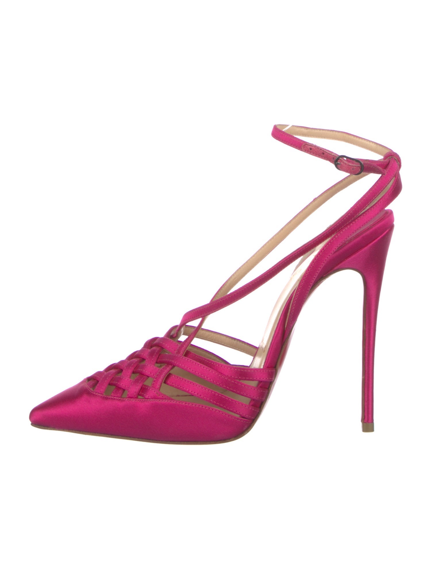 Christian Louboutin Patent Leather Braided Accents T-Strap Pumps