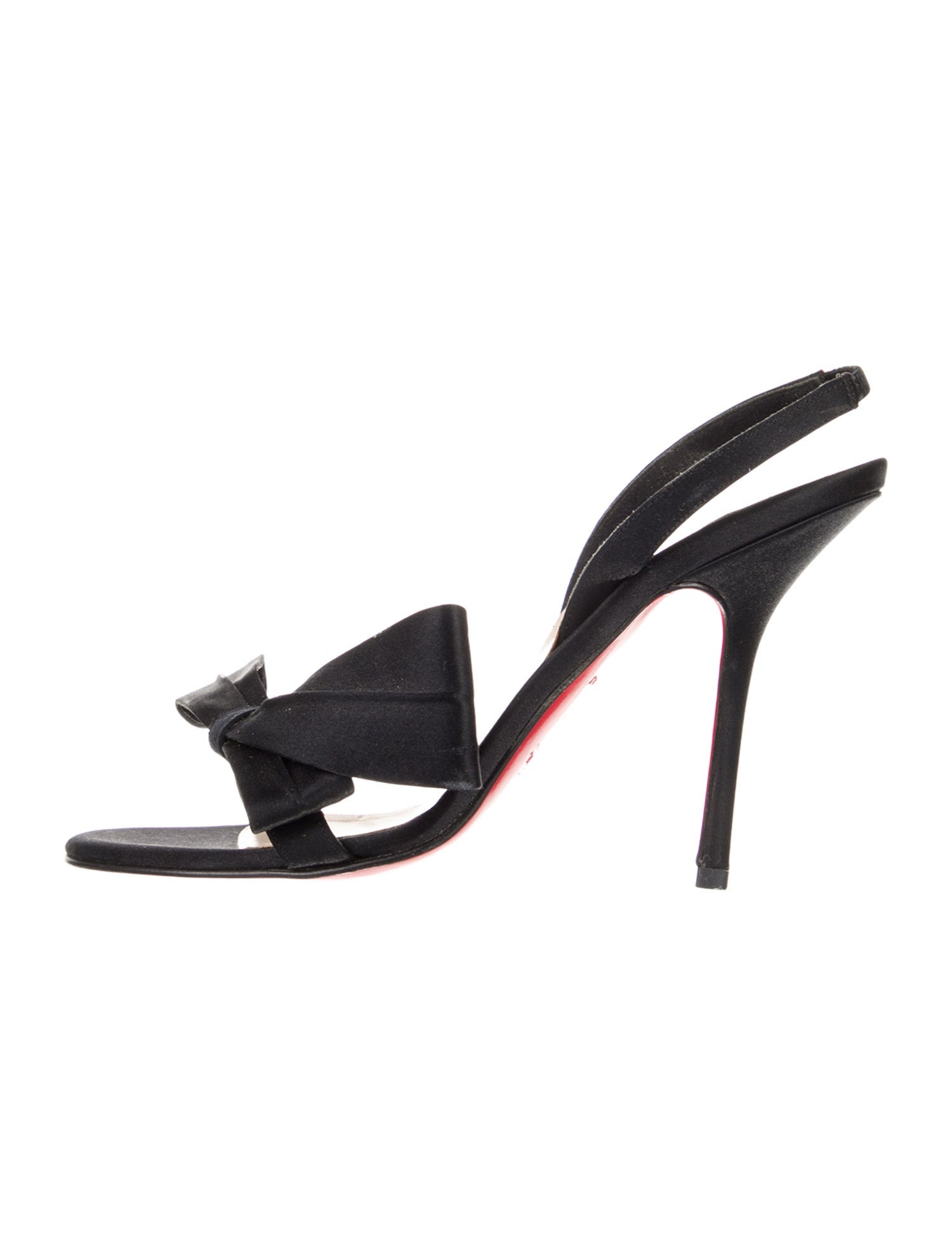 Christian Louboutin Satin Bow Accents Slingback Sandals