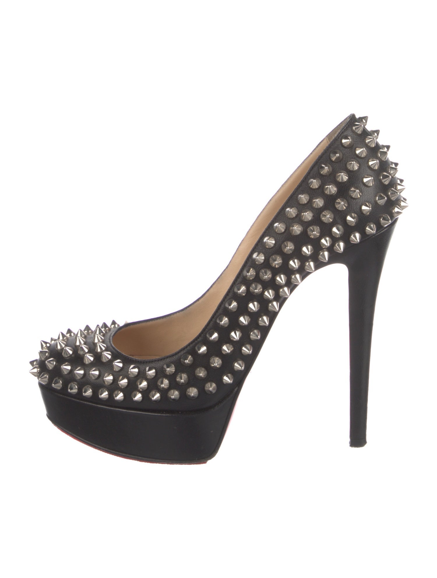 Christian Louboutin Spike Accents Leather Pumps