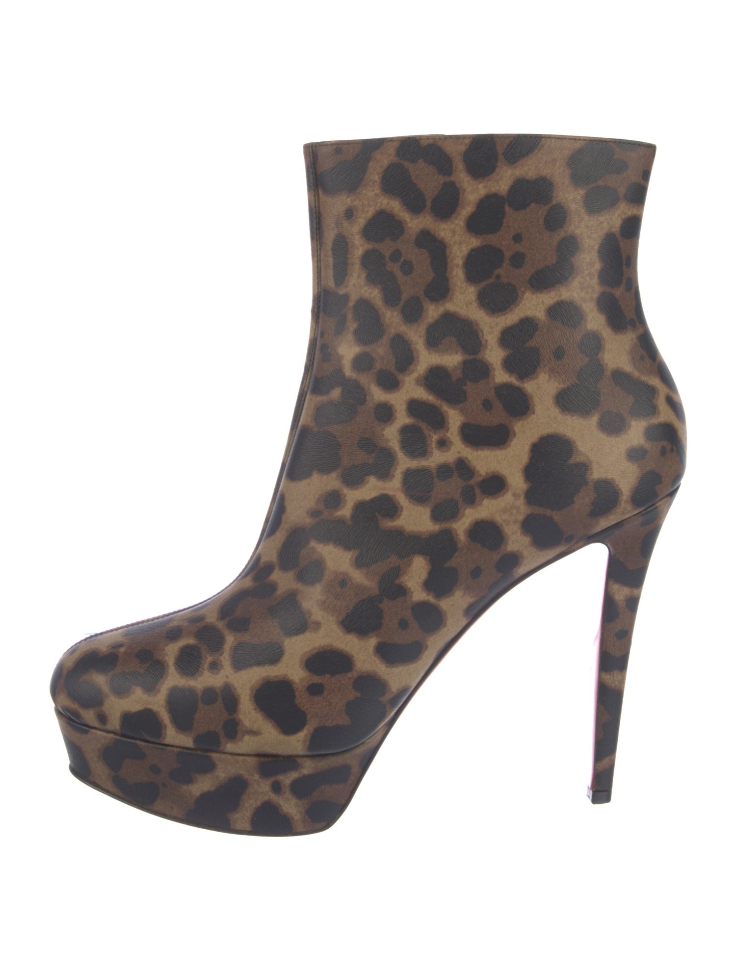 Christian Louboutin Leather Animal Print Boots