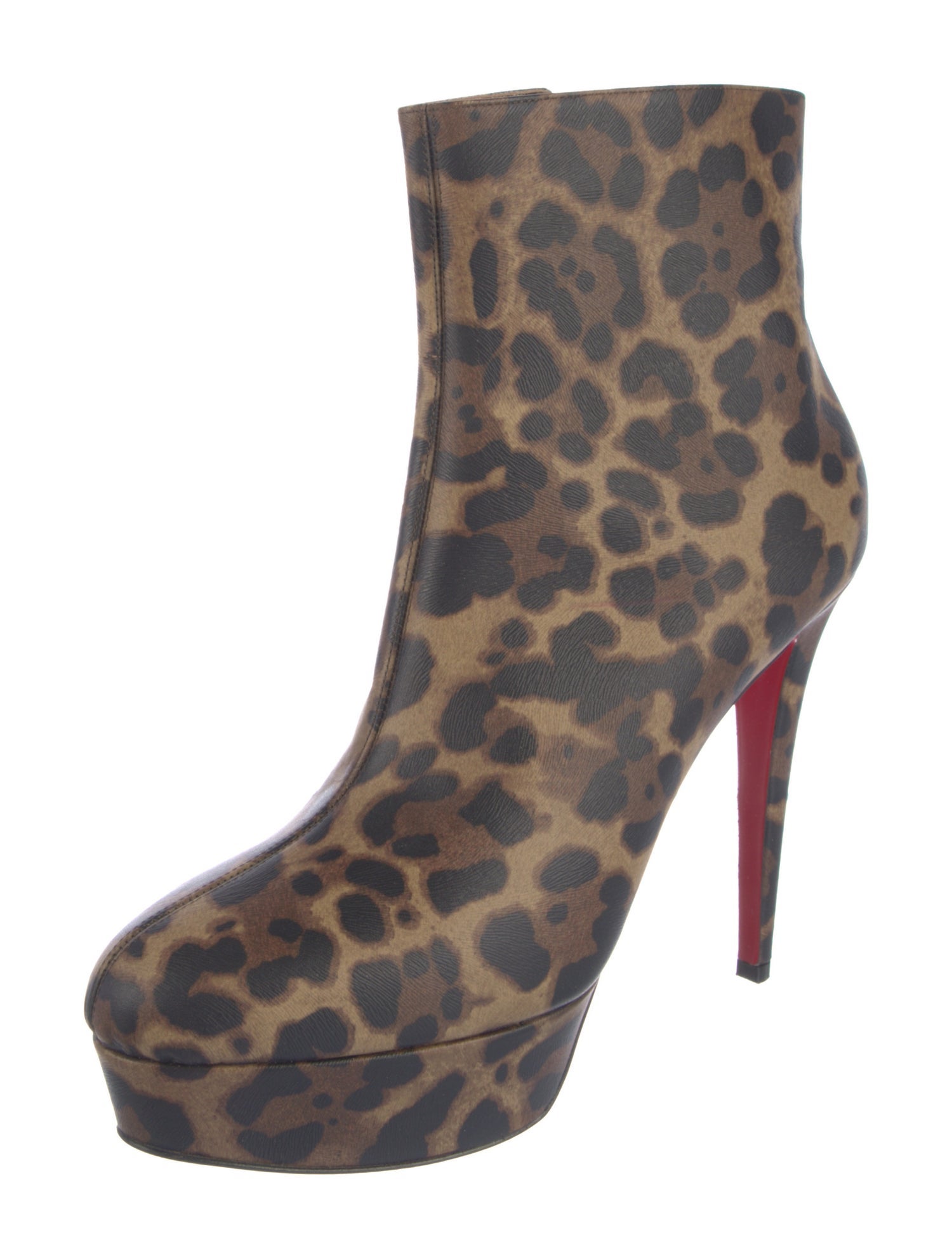 Christian Louboutin Leather Animal Print Boots