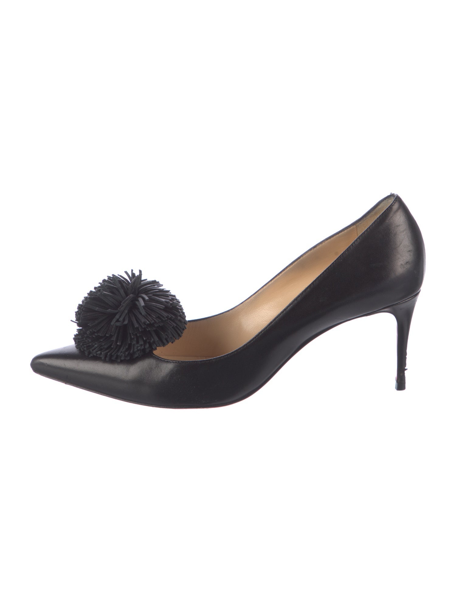 Christian Louboutin Leather Pom-Pom Embellishments Pumps