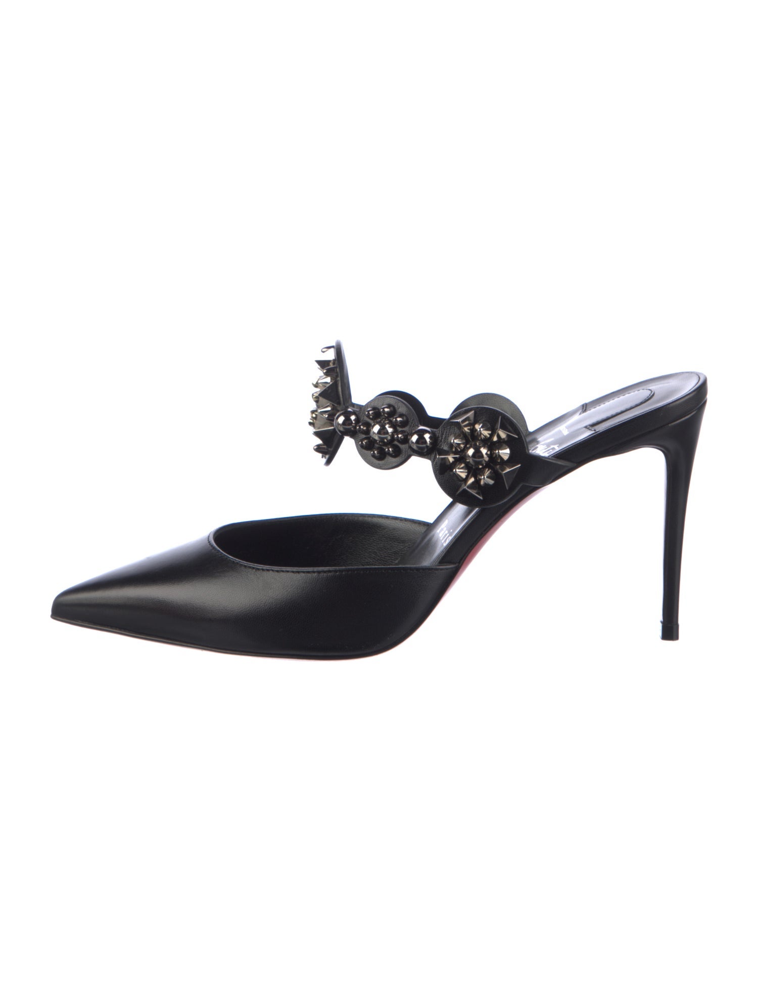 Christian Louboutin Spike Accents Leather Mules