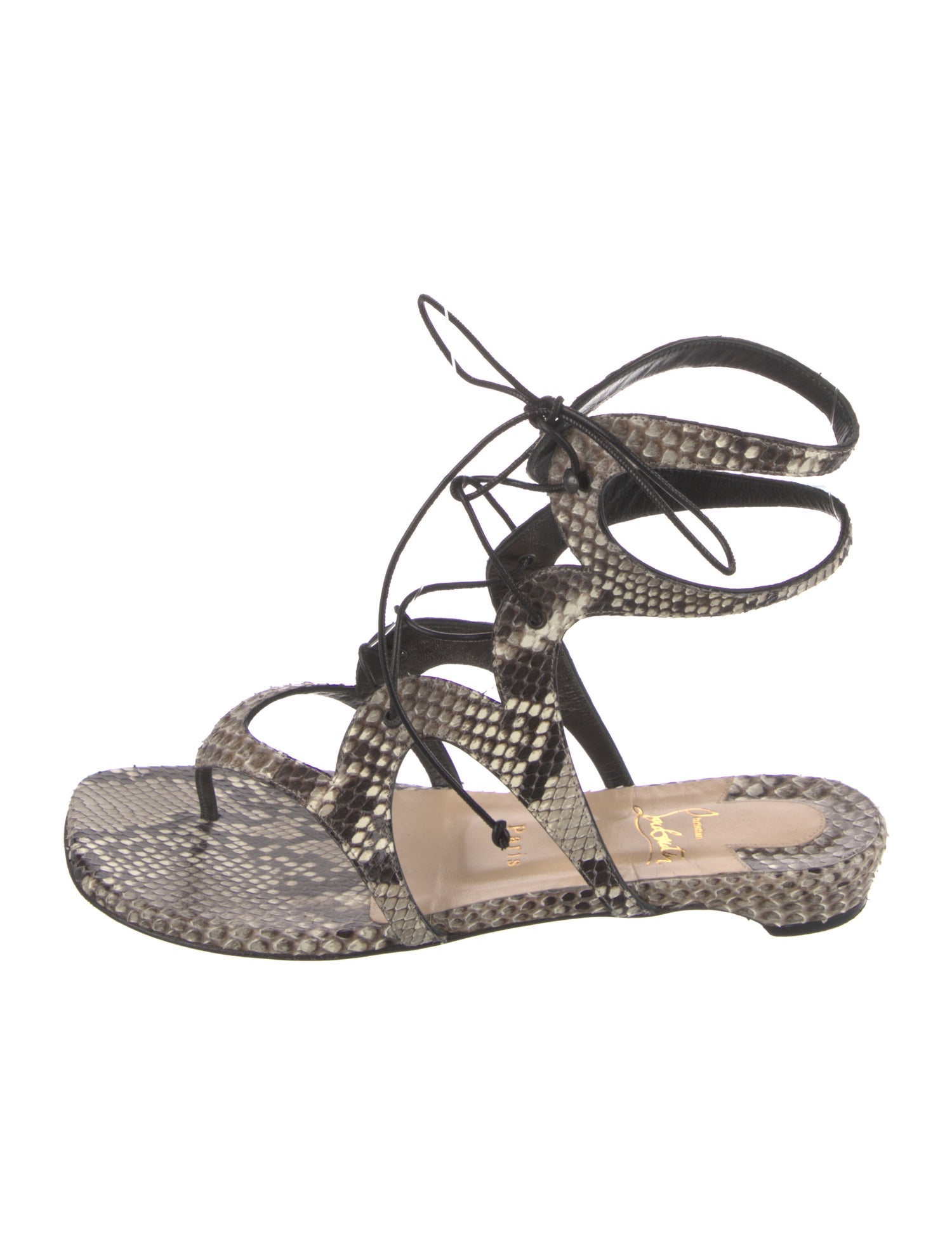 Christian Louboutin Snakeskin Animal Print Gladiator Sandals
