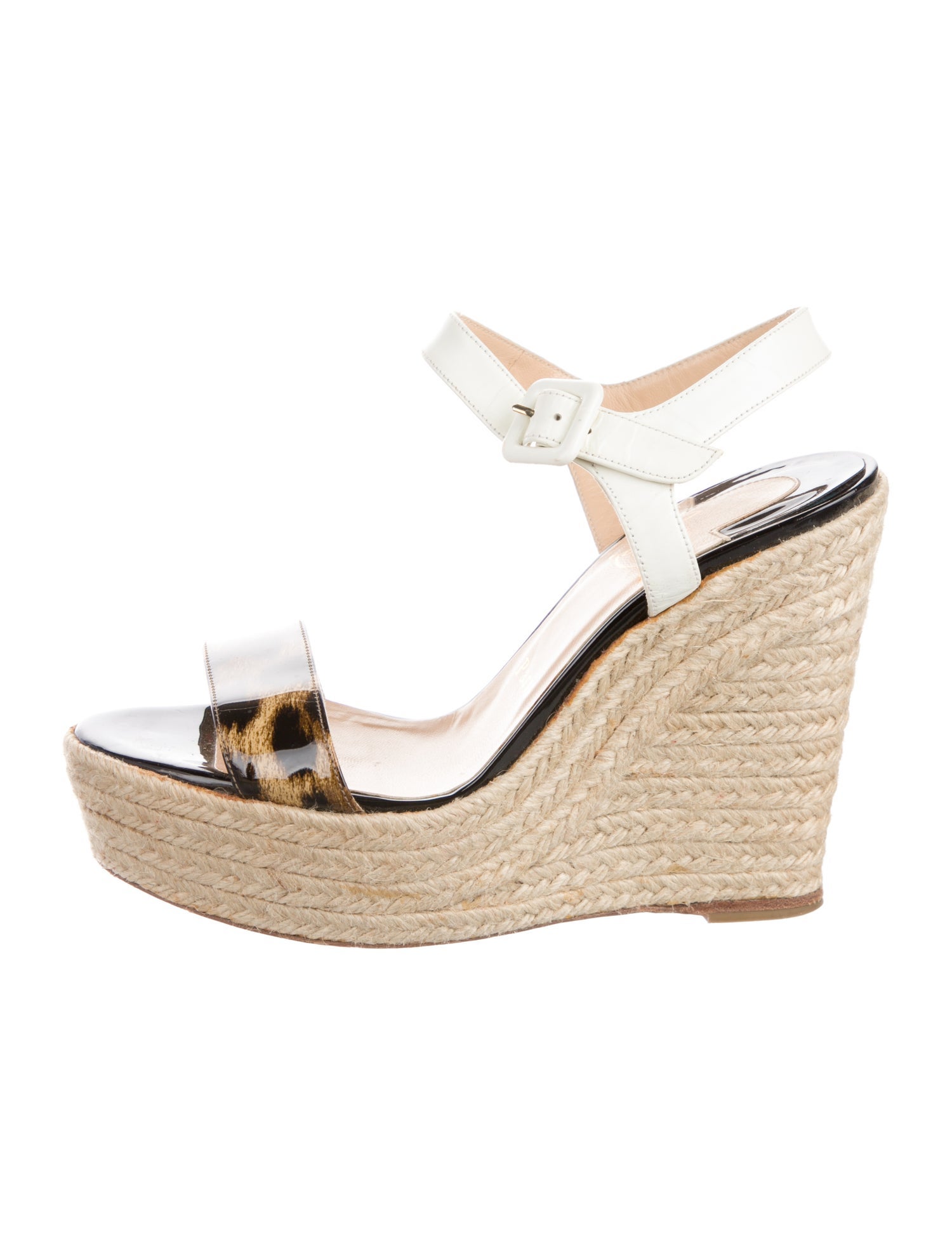 Christian Louboutin Patent Leather Animal Print Espadrilles