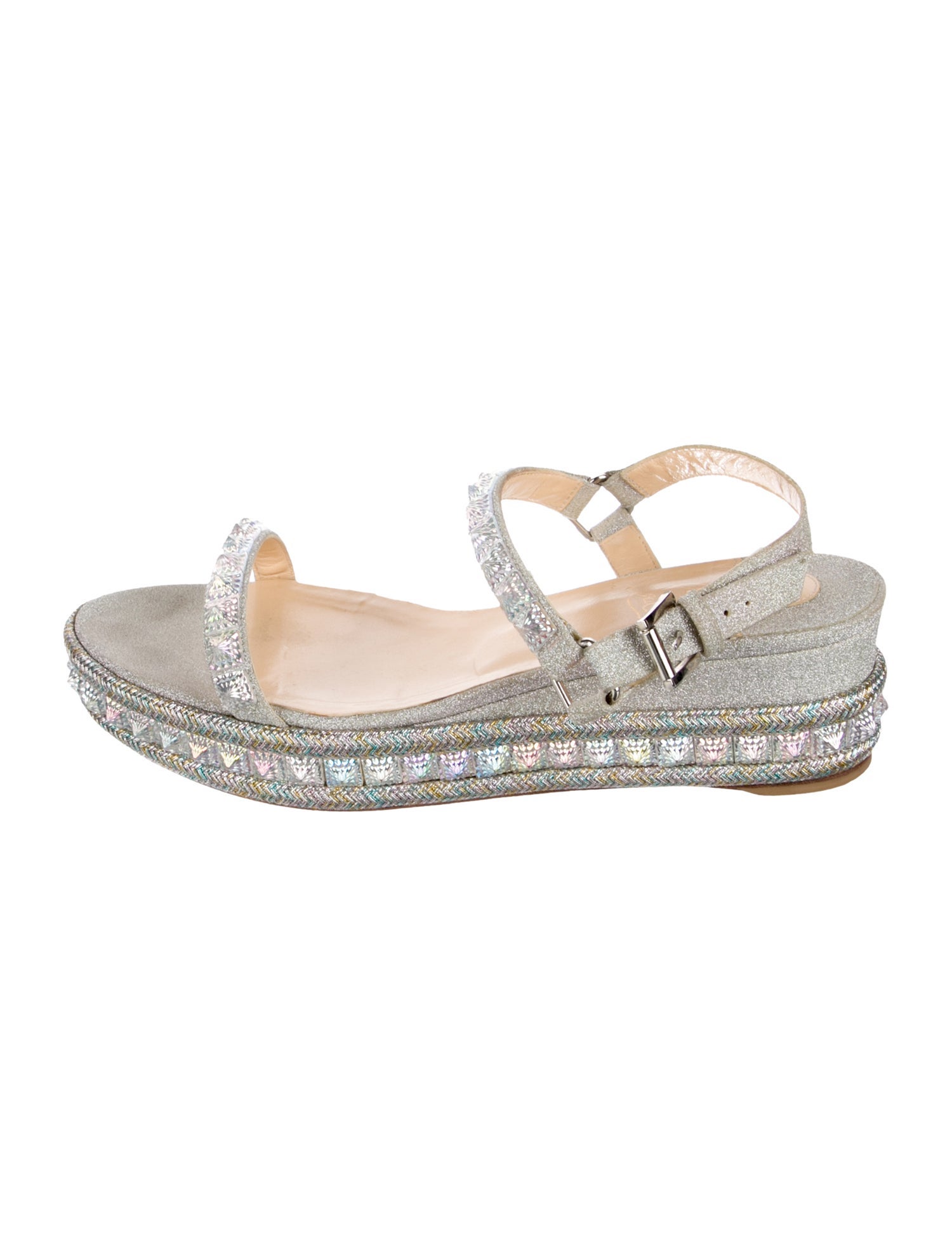 Christian Louboutin Glitter Studded Accents Mules