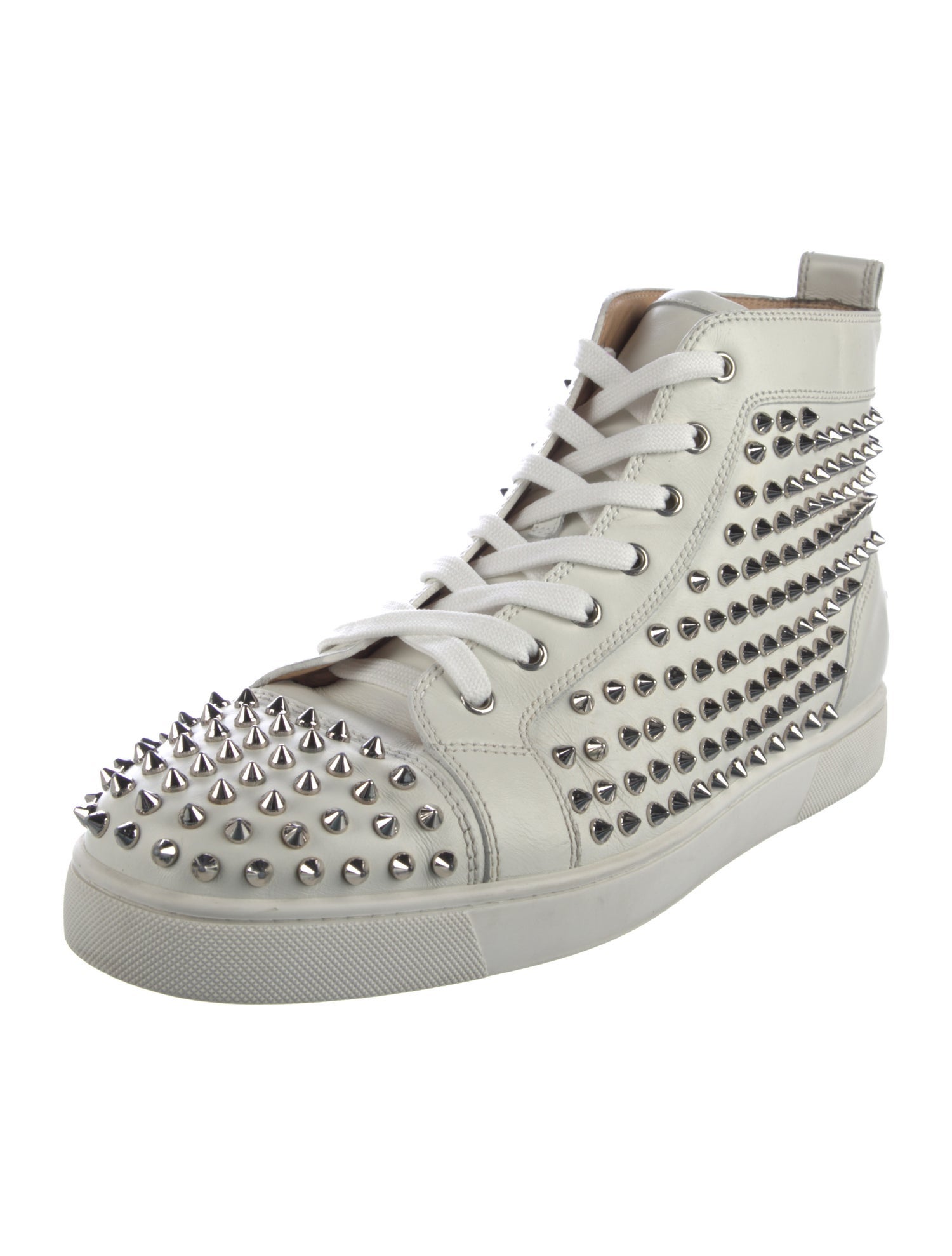 Christian Louboutin Spike Accents Leather Sneakers
