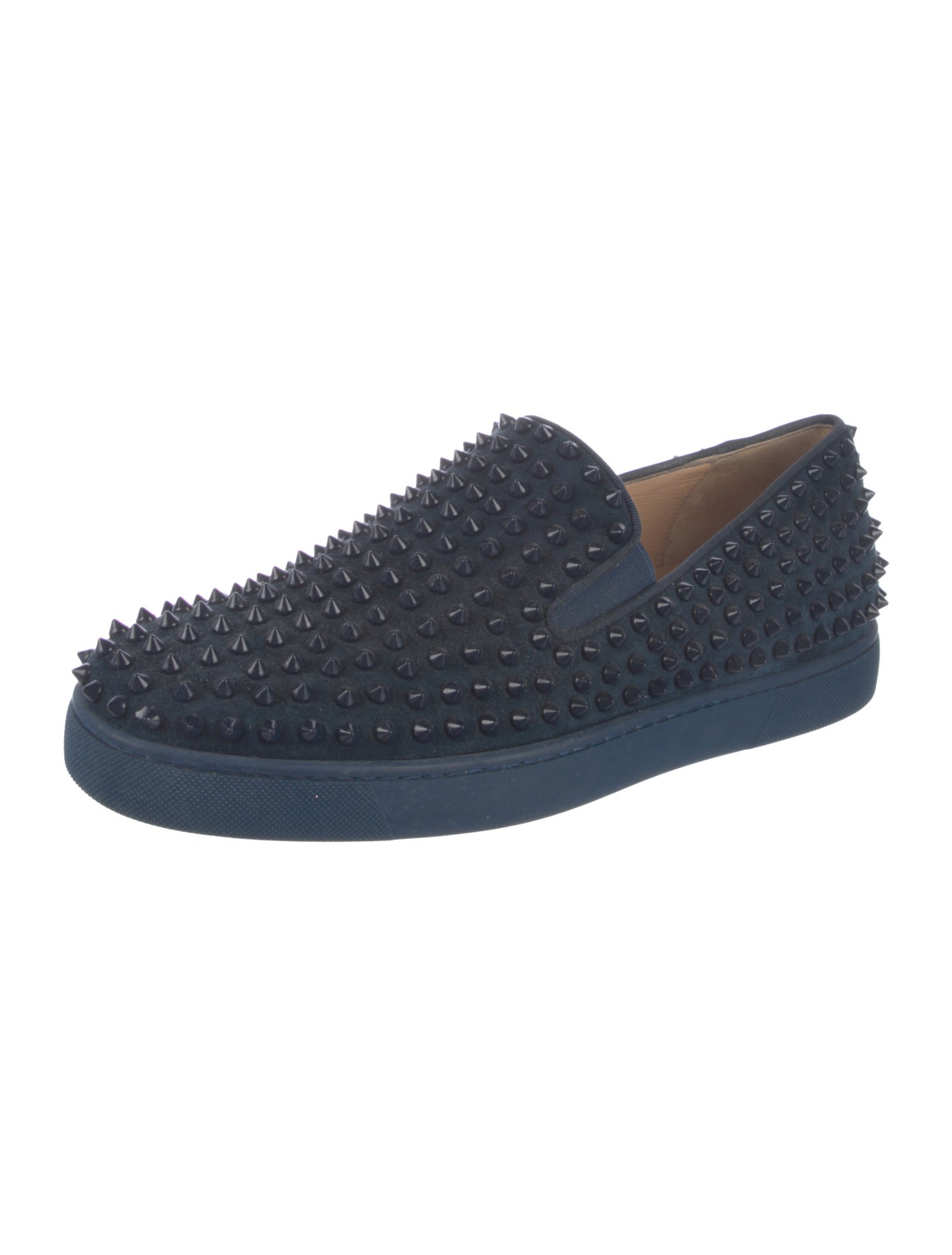 Christian Louboutin Spike Accents Suede Loafers