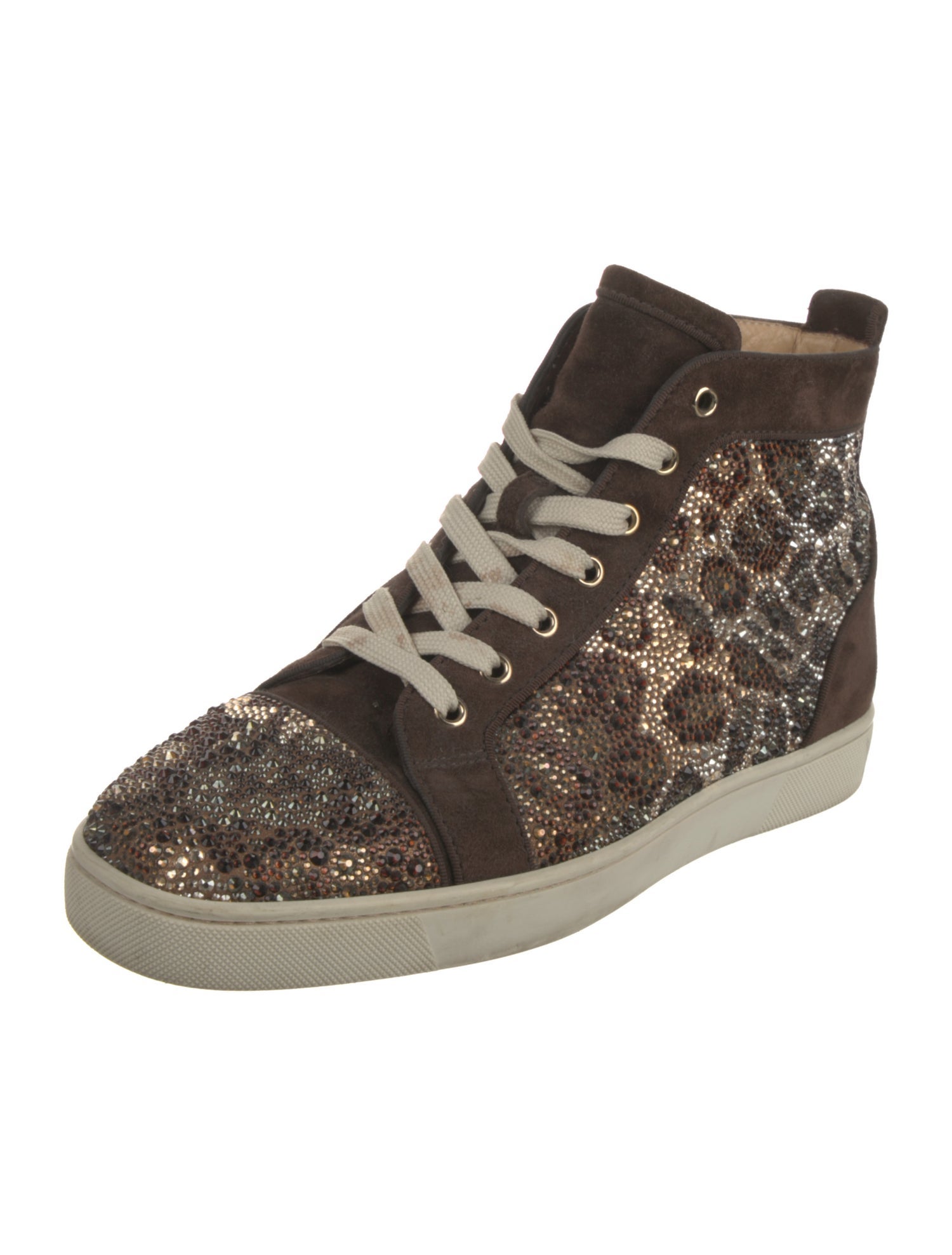 Christian Louboutin Crystal Animal Print Sneakers