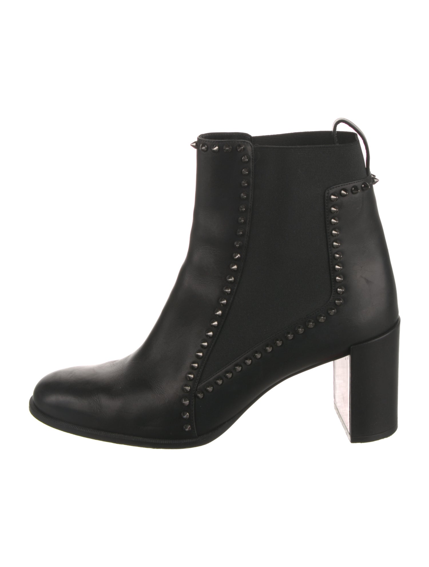 Christian Louboutin Spike Accents Leather Chelsea Boots