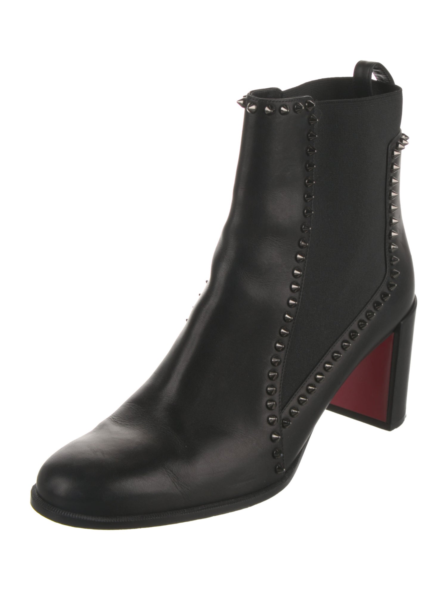 Christian Louboutin Spike Accents Leather Chelsea Boots