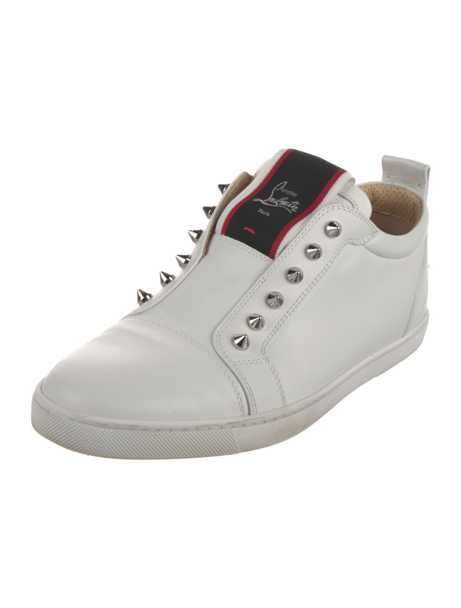 Christian Louboutin Spike Accents Leather Sneakers
