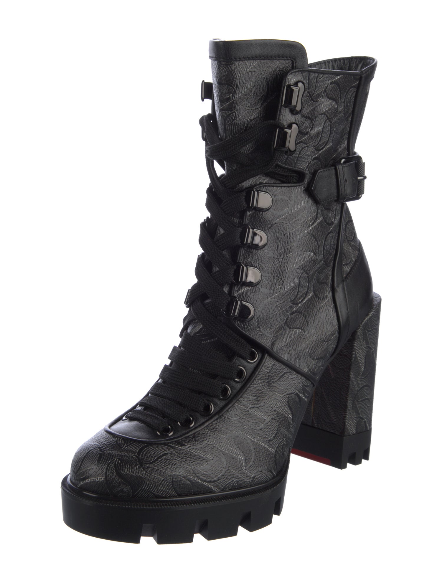 Christian Louboutin Leather Combat Boots