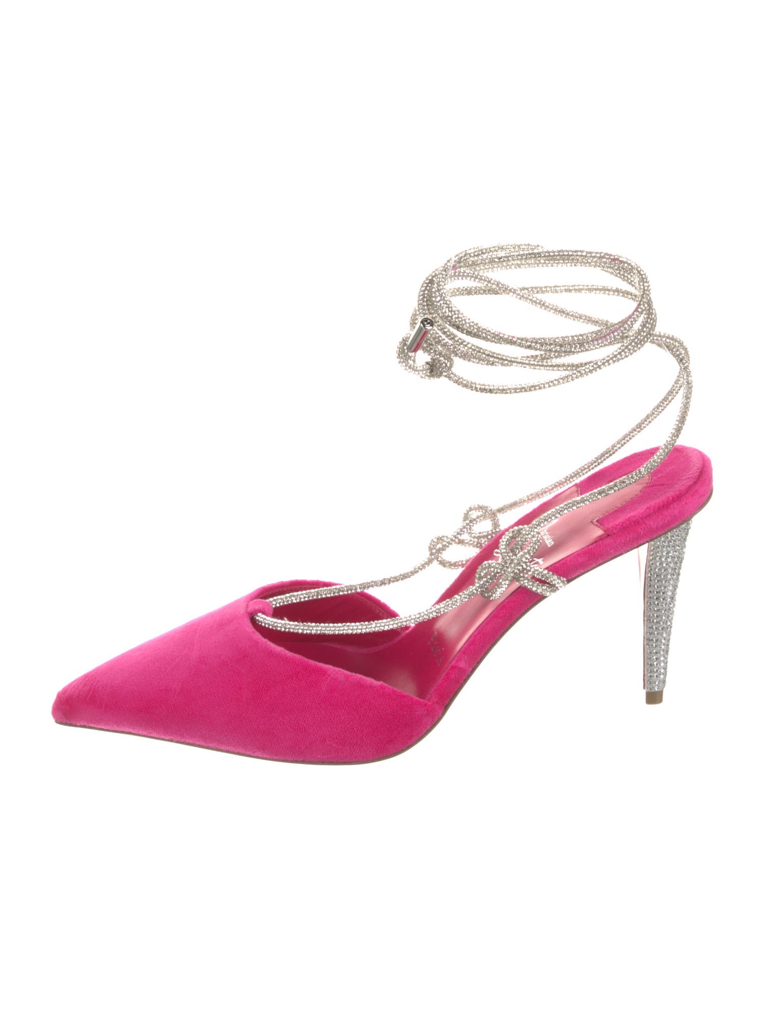 Christian Louboutin Velvet Crystal Embellishments Slingback Pumps