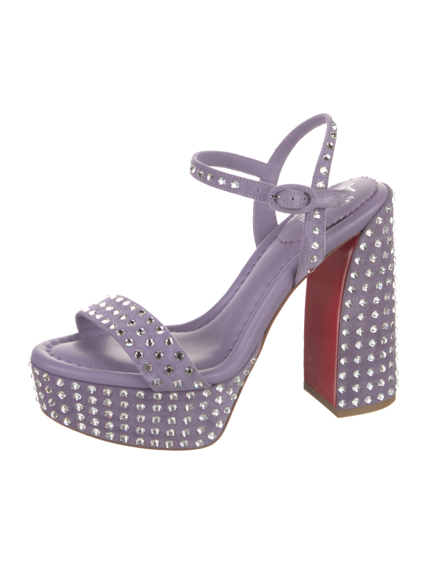 Christian Louboutin Suede Patterned Slingback Sandals