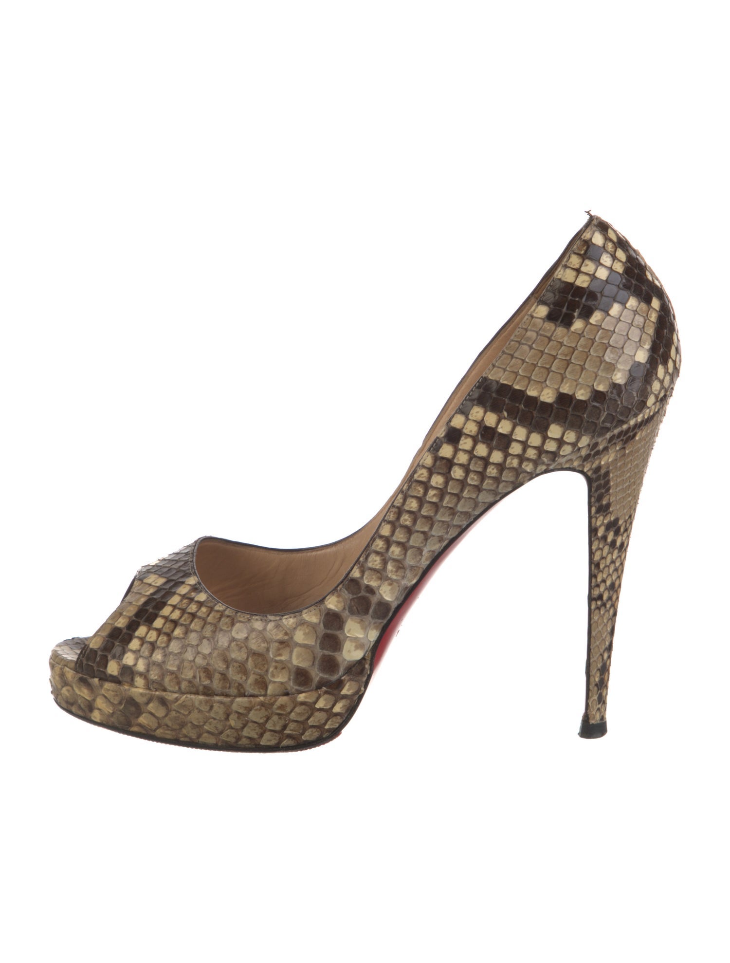 Christian Louboutin Snakeskin Animal Print D'Orsay Pumps