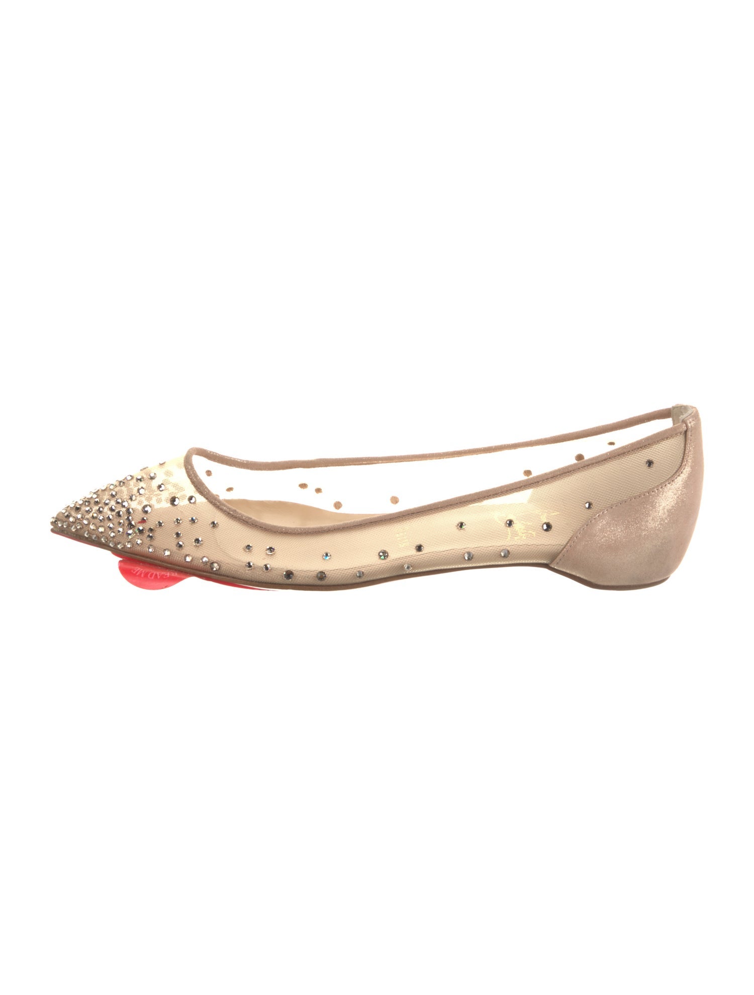 Christian Louboutin Leather Mesh Accents Flats