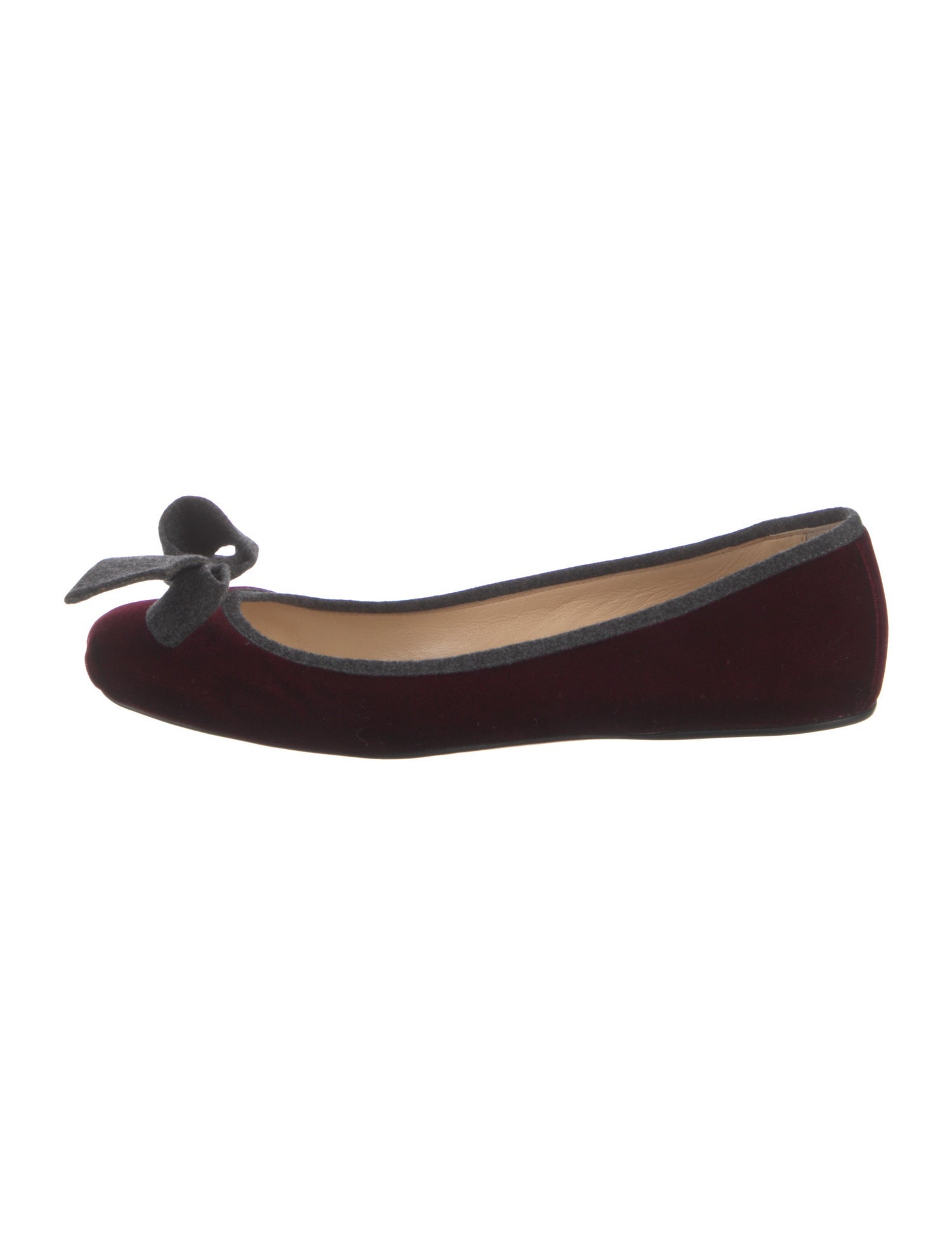 Christian Louboutin Velvet Bow Accents Ballet Flats