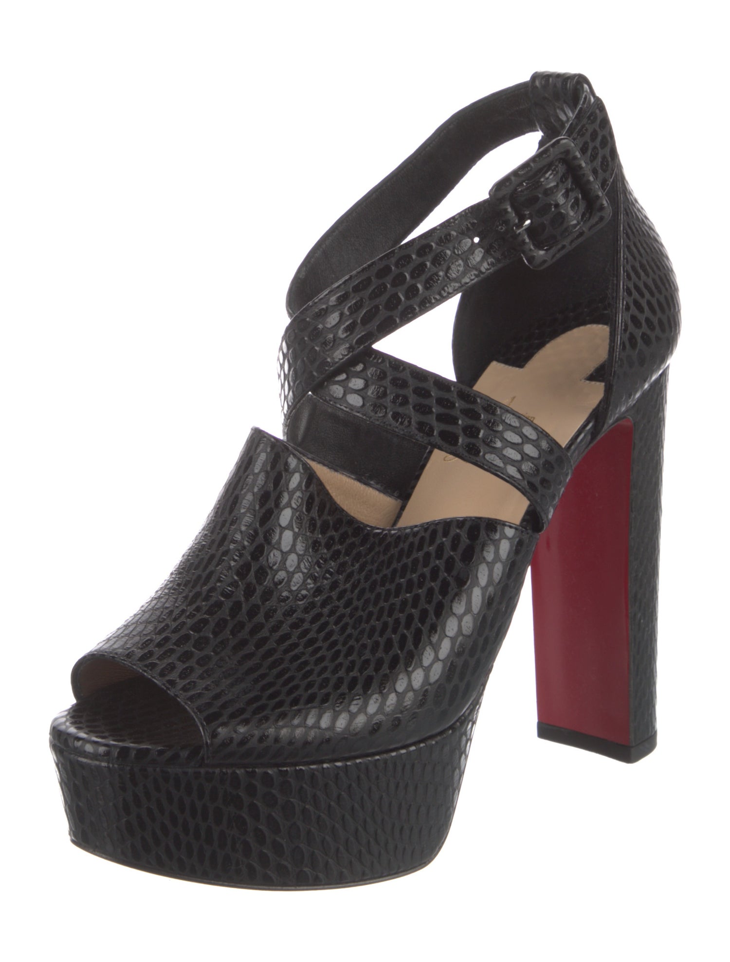 Christian Louboutin Embossed Leather Sandals