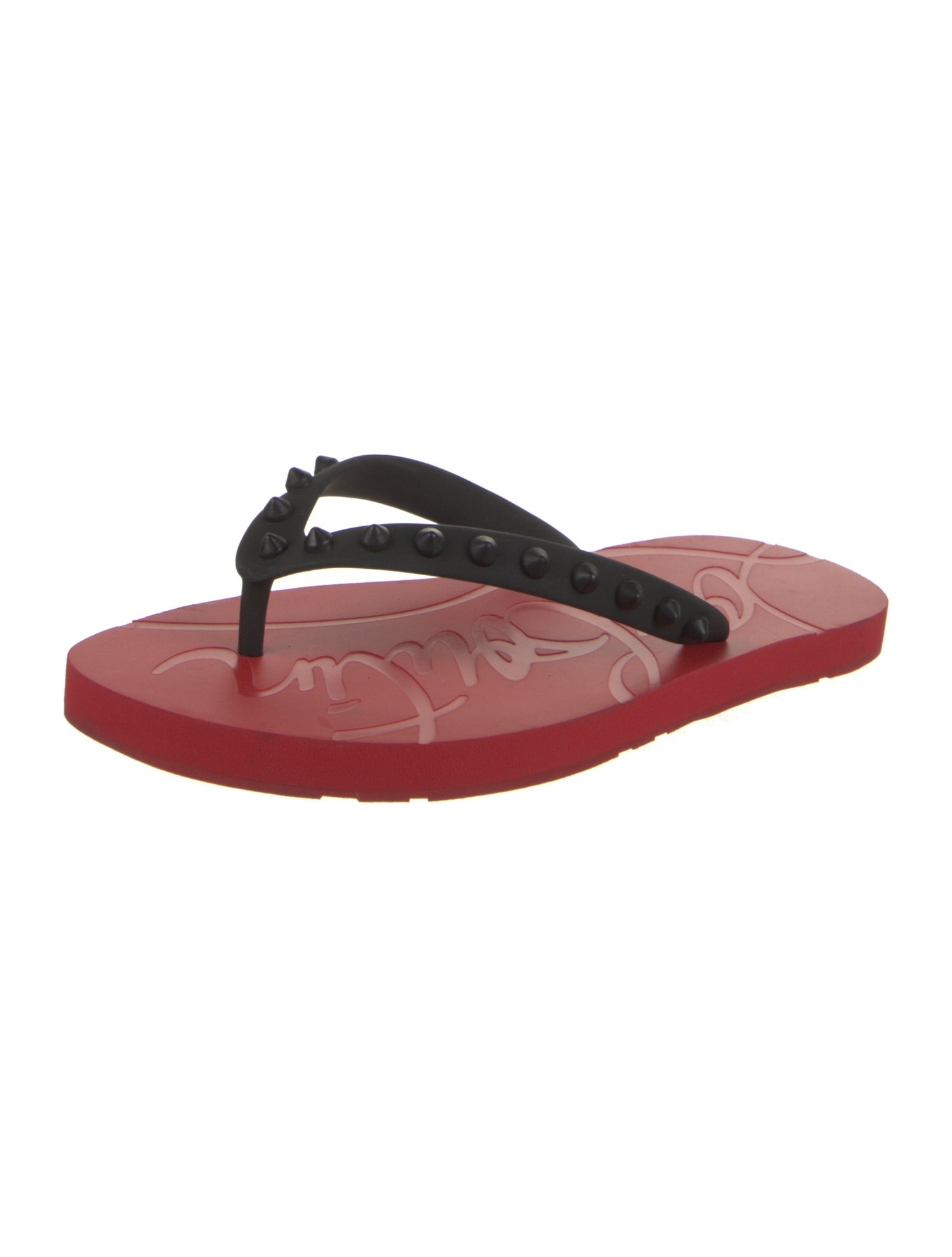 Christian Louboutin Rubber Studded Accents Flip Flops