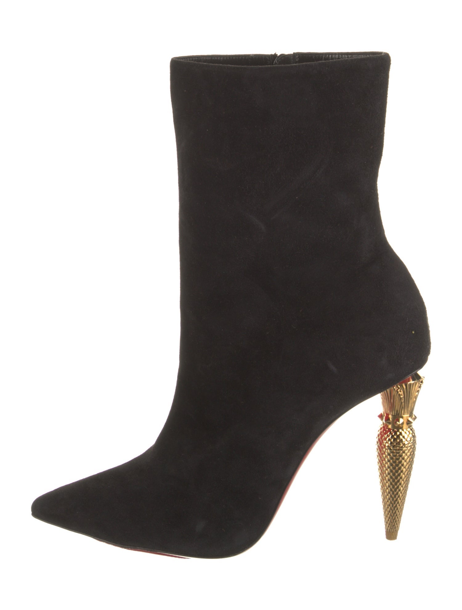 Christian Louboutin Suede Animal Print Sock Boots