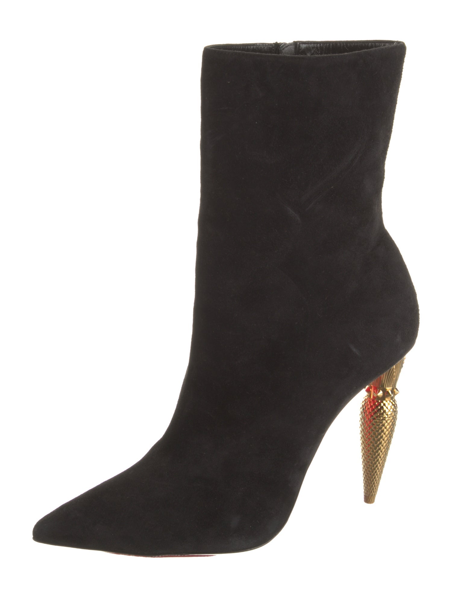 Christian Louboutin Suede Animal Print Sock Boots