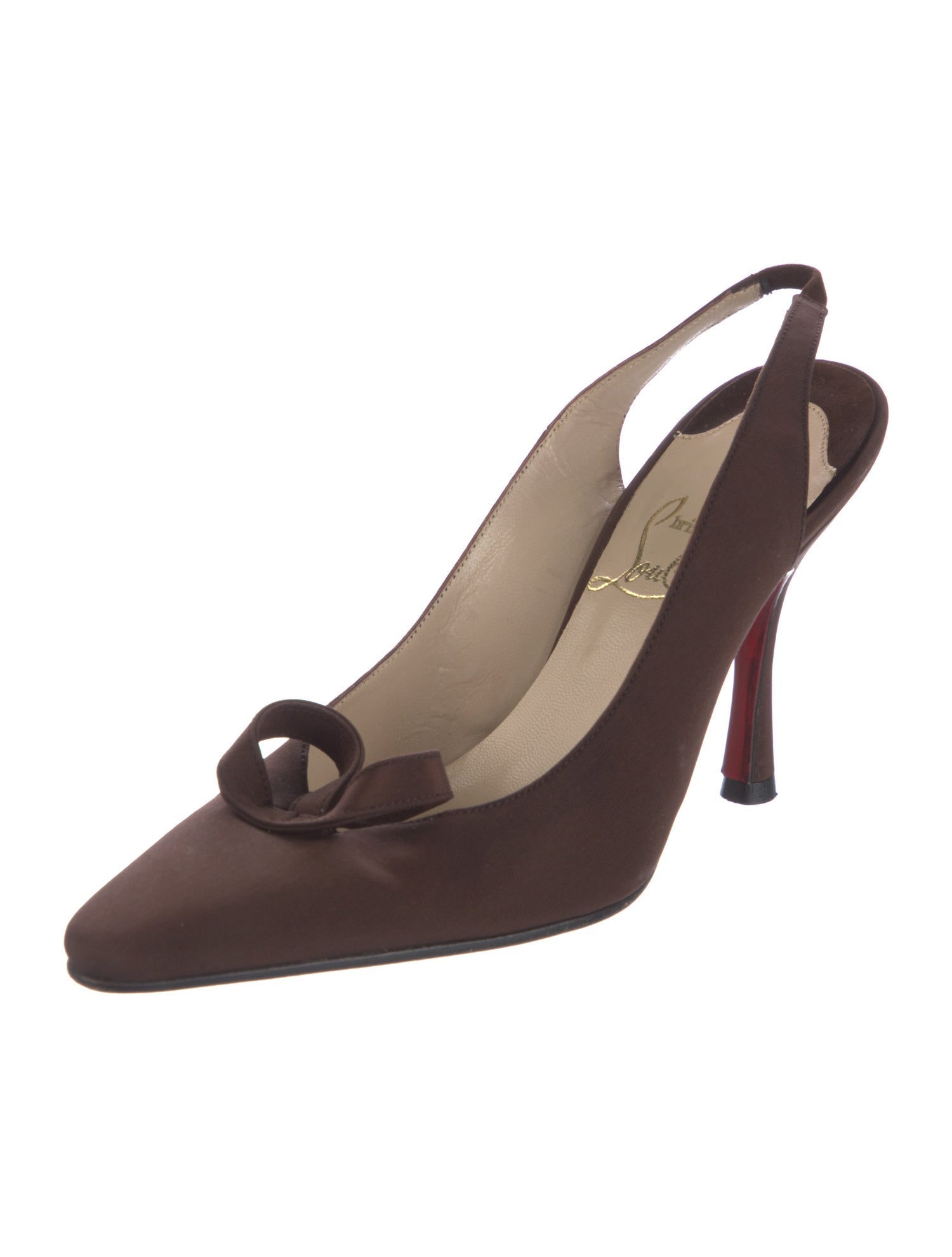 Christian Louboutin Satin Slingback Pumps