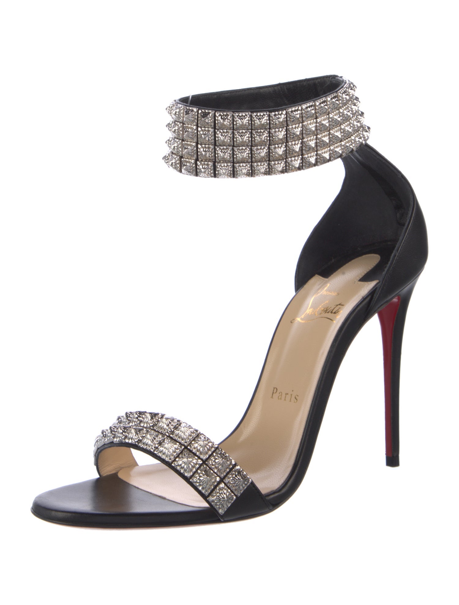 Christian Louboutin Leather Studded Accents Sandals