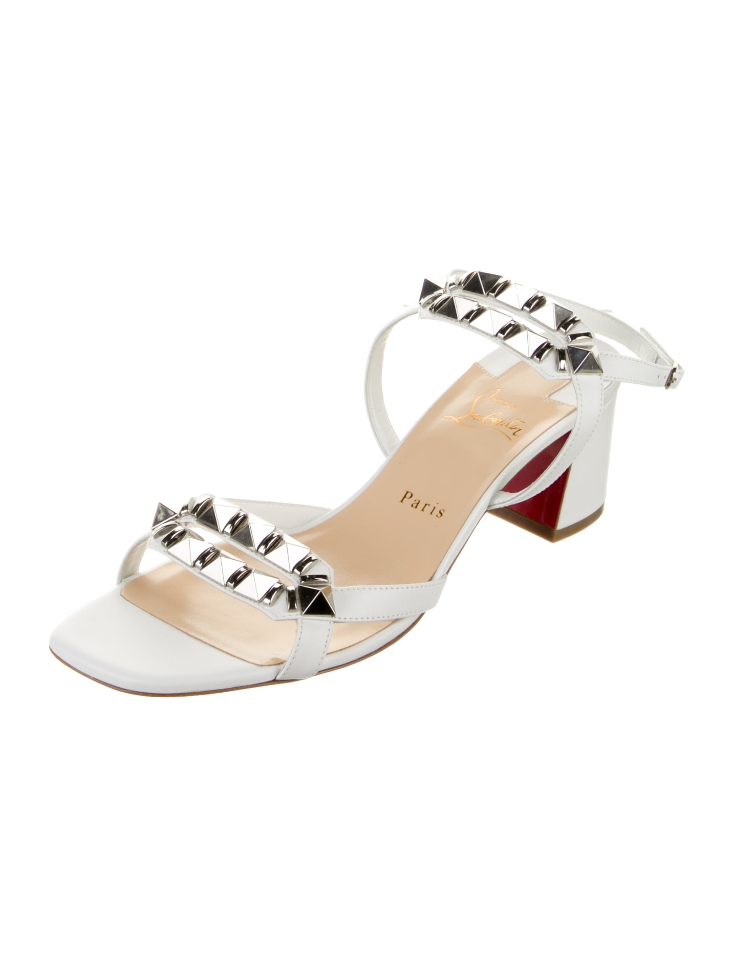 Christian Louboutin Rockstud Accents Leather Sandals