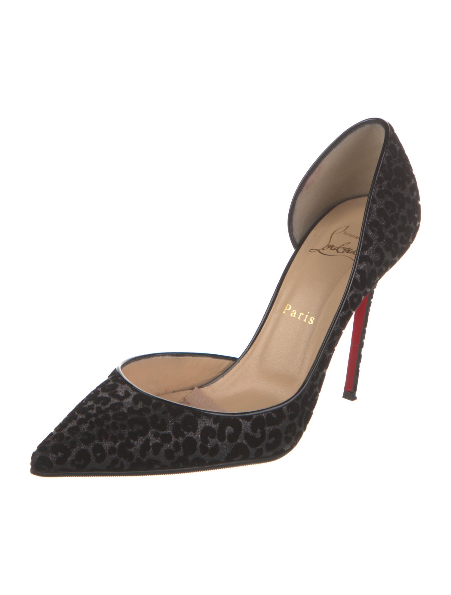 Christian Louboutin Velvet Glitter Accents D'Orsay Pumps