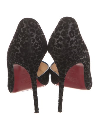 Christian Louboutin Velvet Glitter Accents D'Orsay Pumps