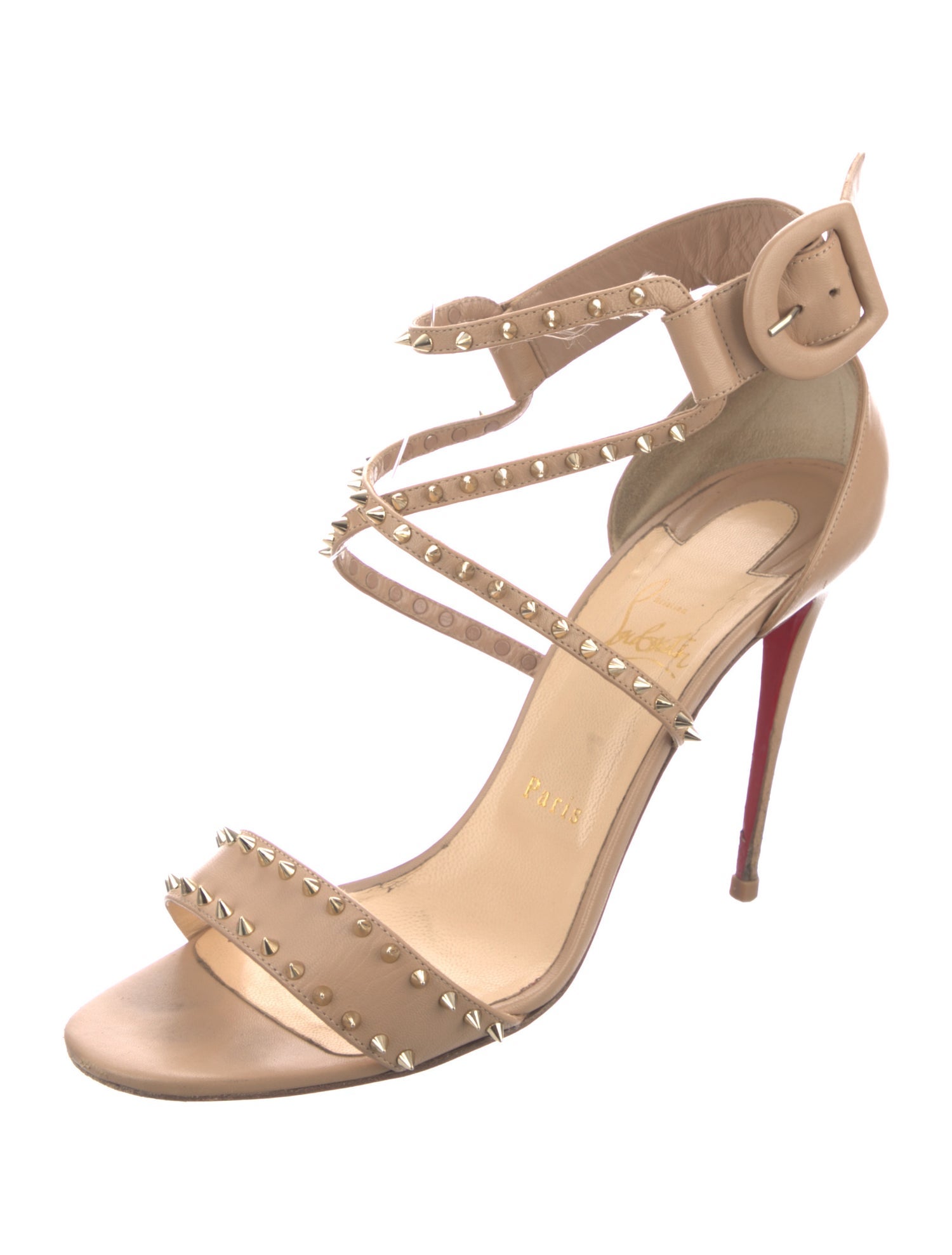 Christian Louboutin Spike Accents Leather Sandals