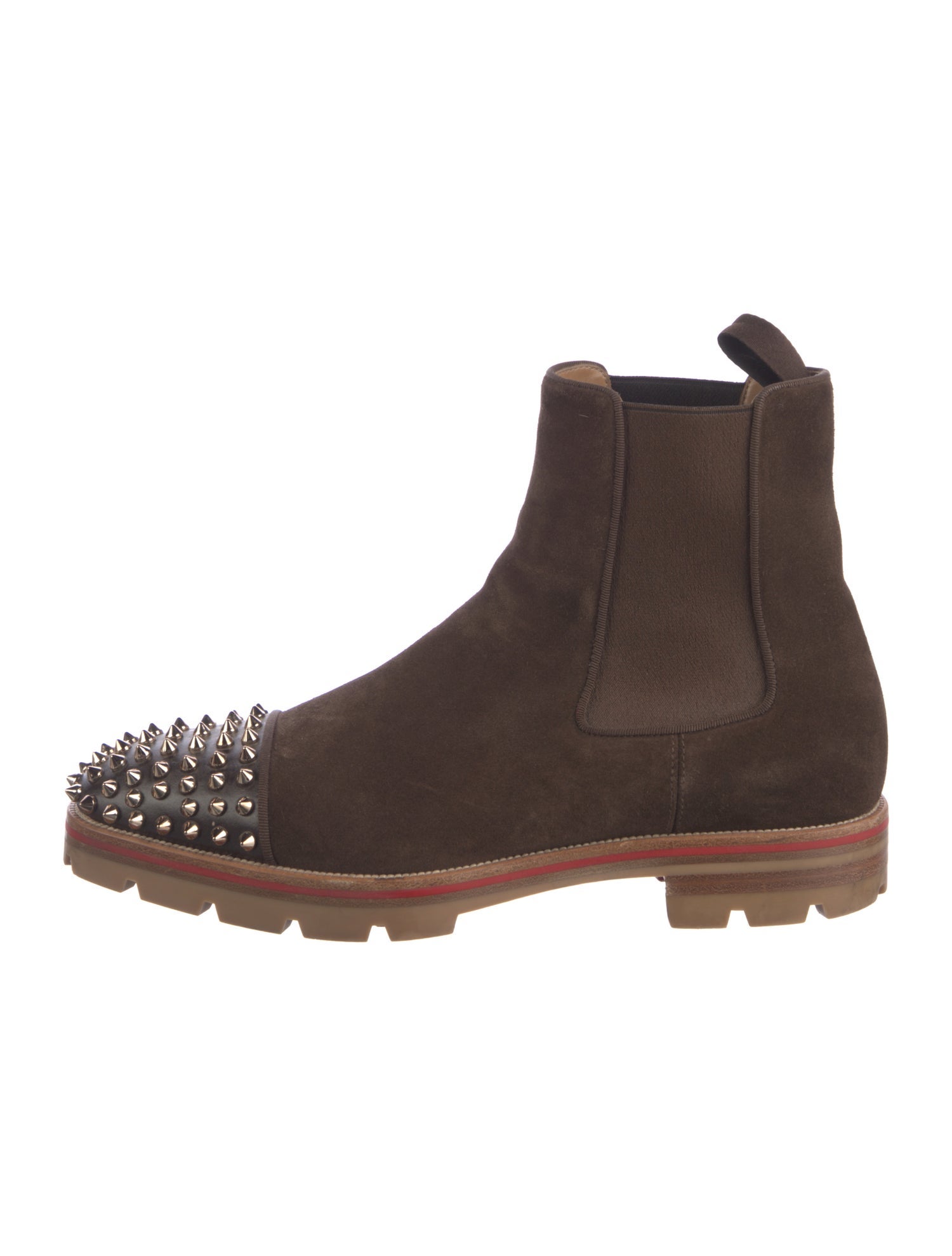 Christian Louboutin Spike Accents Suede Chelsea Boots