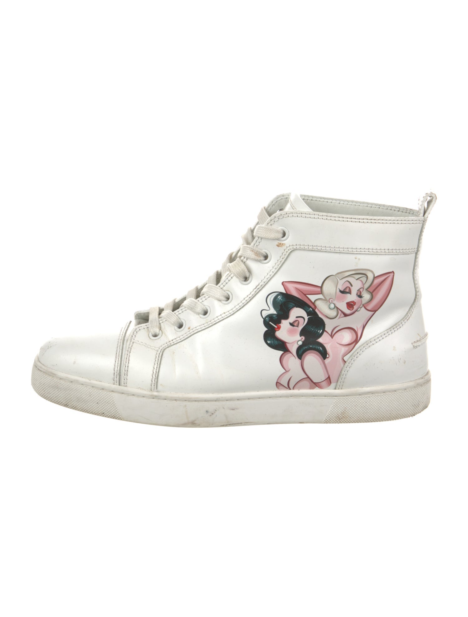 Christian Louboutin Leather Printed Sneakers