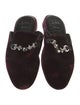Christian Louboutin Spike Accents Velvet Slippers