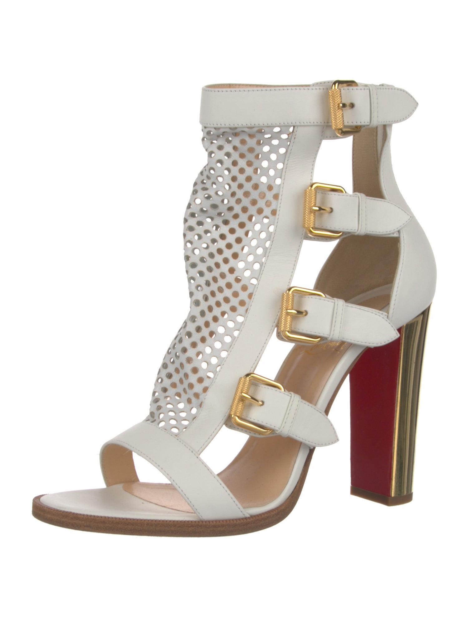 Christian Louboutin Leather Lasercut Accents Pumps