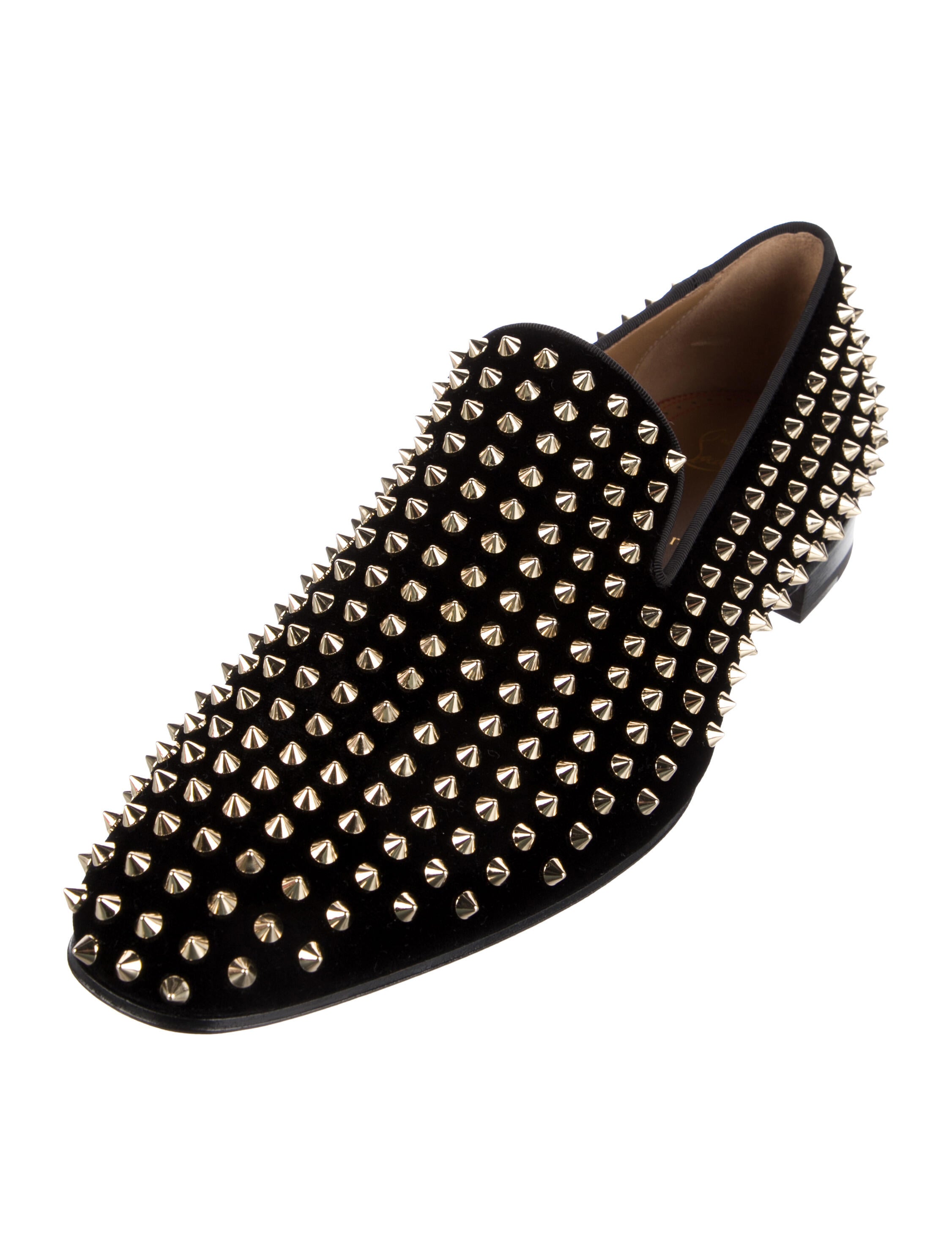 Christian Louboutin Spike Accents Velvet Loafers w/ Tags