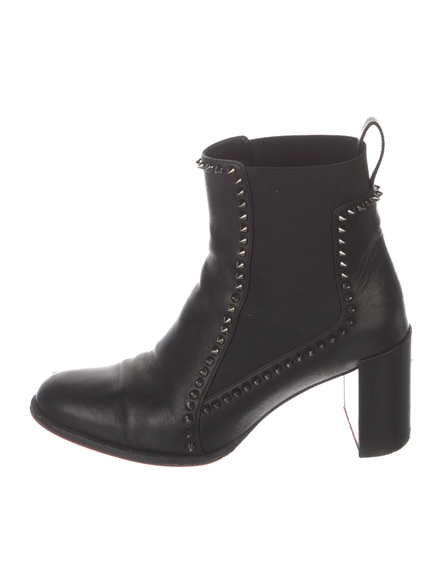 Christian Louboutin Spike Accents Leather Chelsea Boots