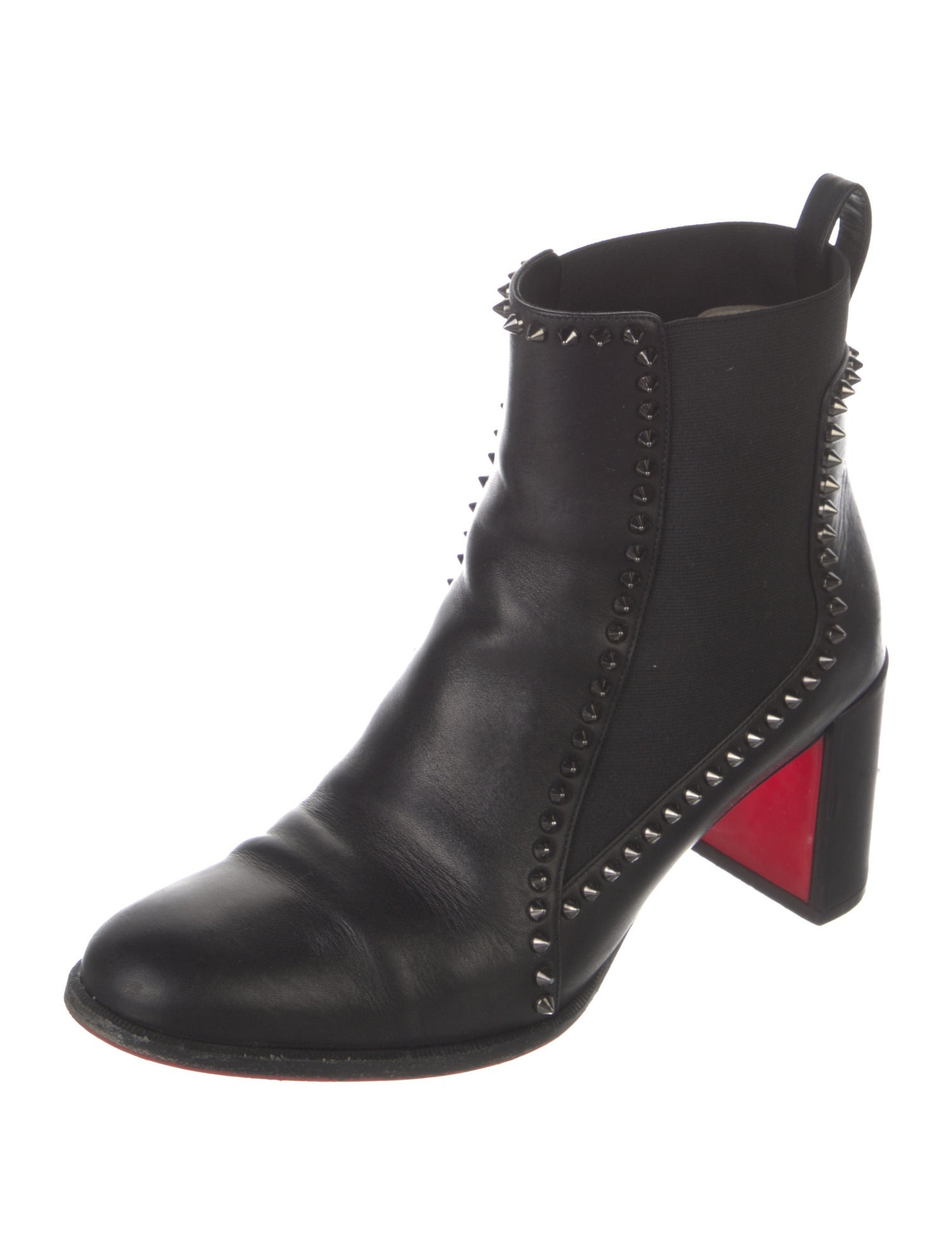 Christian Louboutin Spike Accents Leather Chelsea Boots