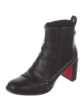 Christian Louboutin Spike Accents Leather Chelsea Boots