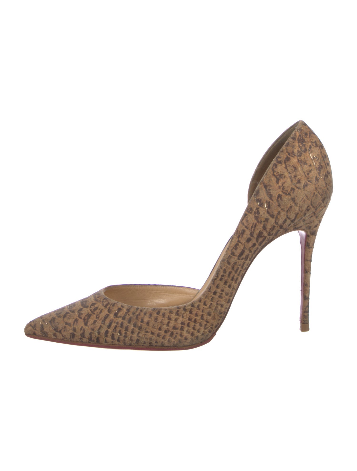 Christian Louboutin Embossed Leather Animal Print D'Orsay Pumps