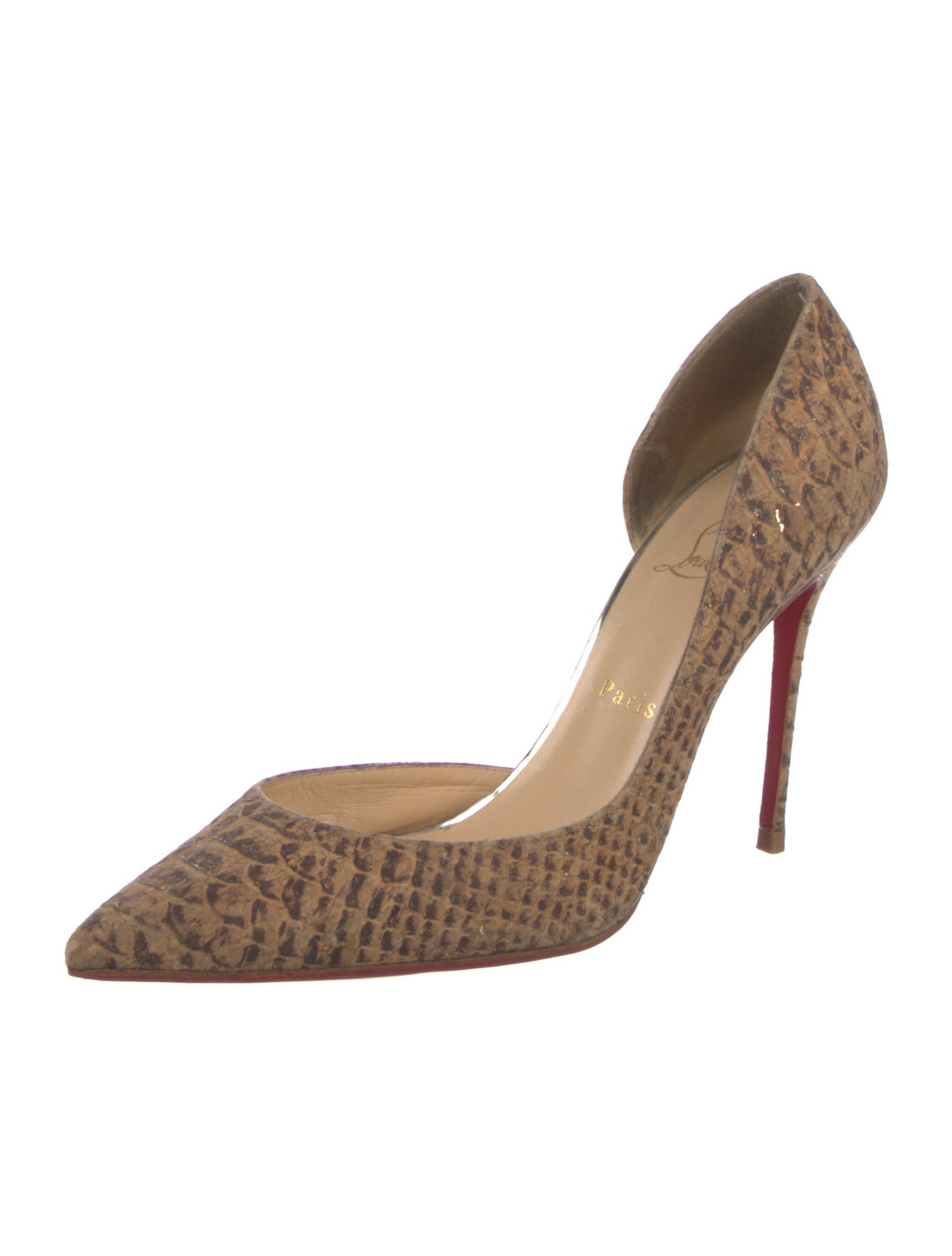 Christian Louboutin Embossed Leather Animal Print D'Orsay Pumps