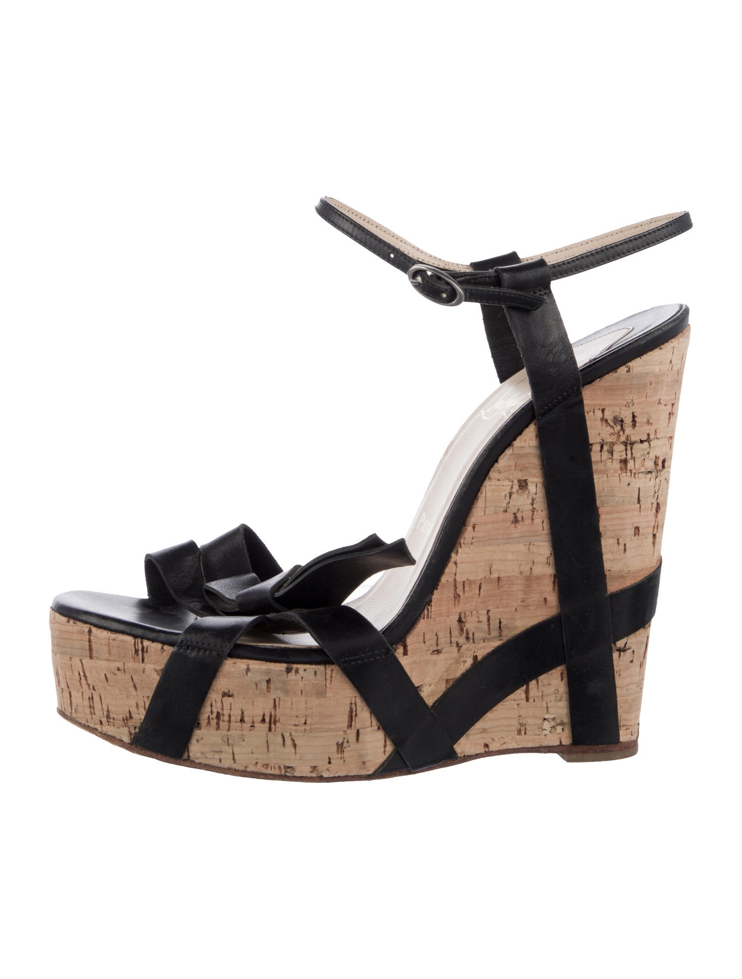 Christian Louboutin Leather Bow Accents Sandals