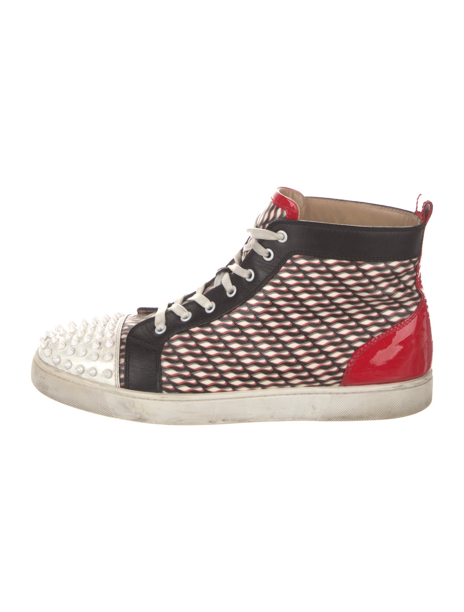 Christian Louboutin Spike Accents Leather Sneakers