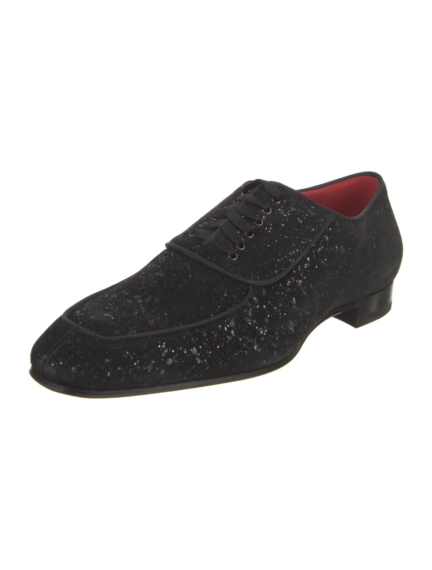 Christian Louboutin Suede Glitter Accents Loafers