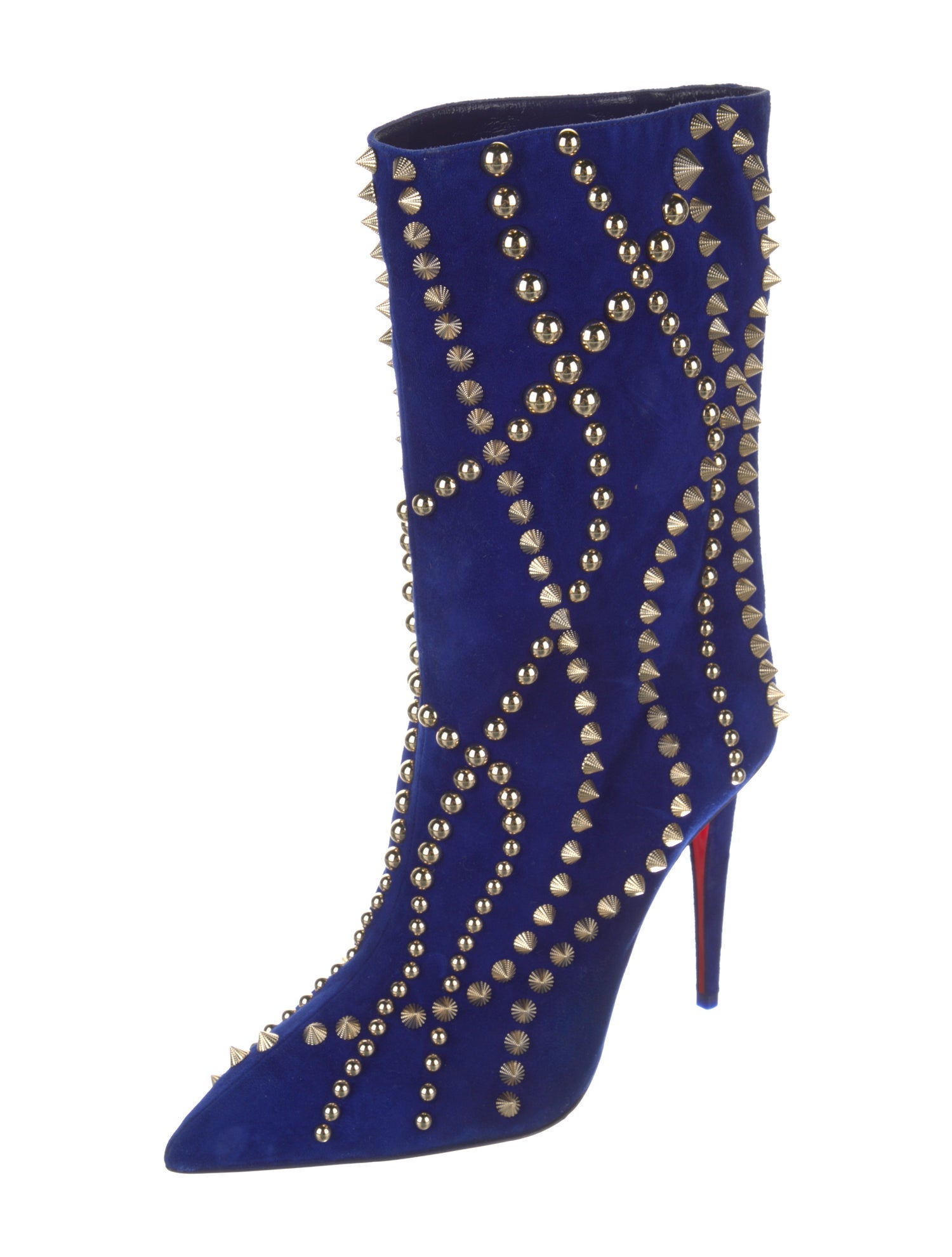 Christian Louboutin Suede Patterned Lace-Up Boots