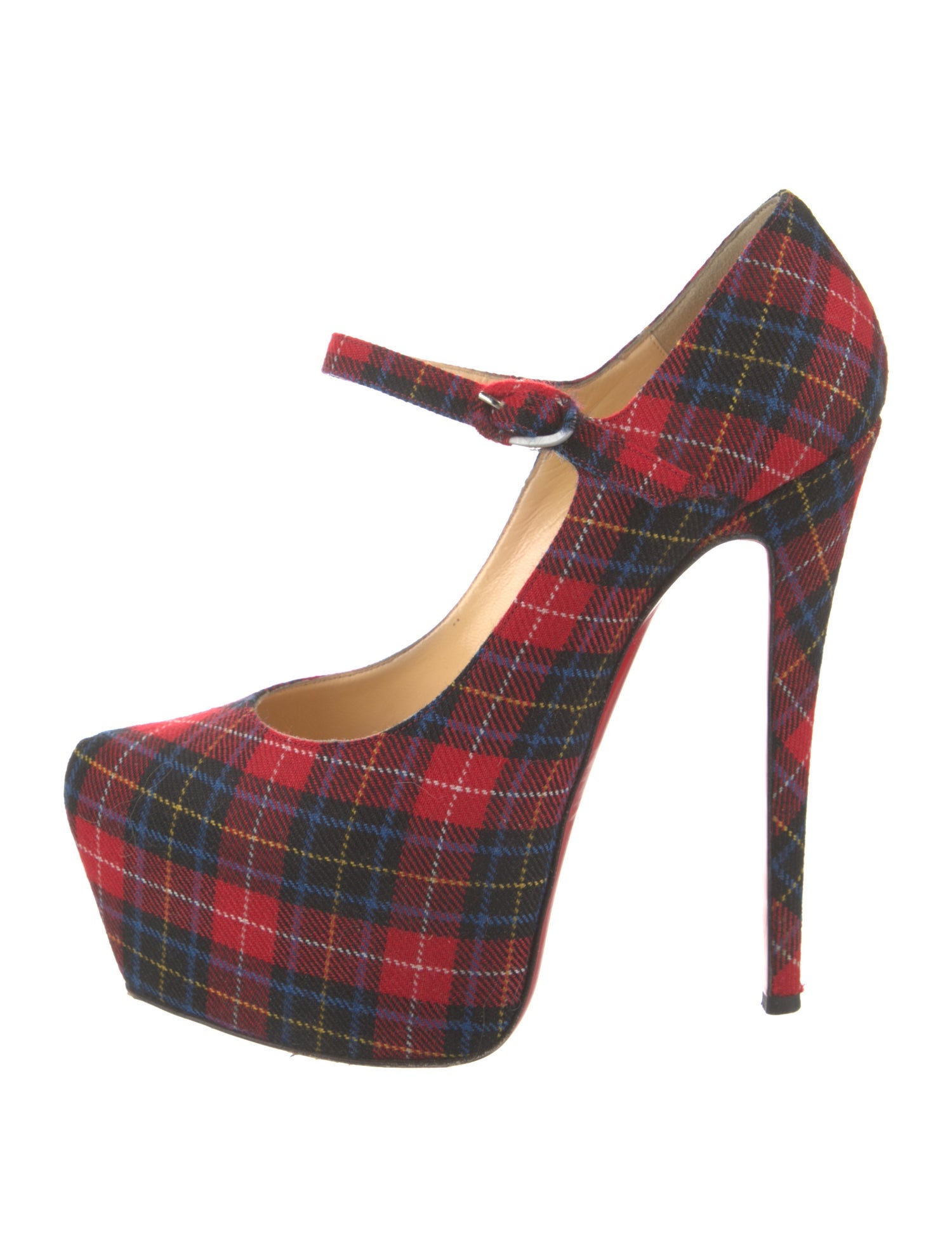 Christian Louboutin Plaid Print Pumps